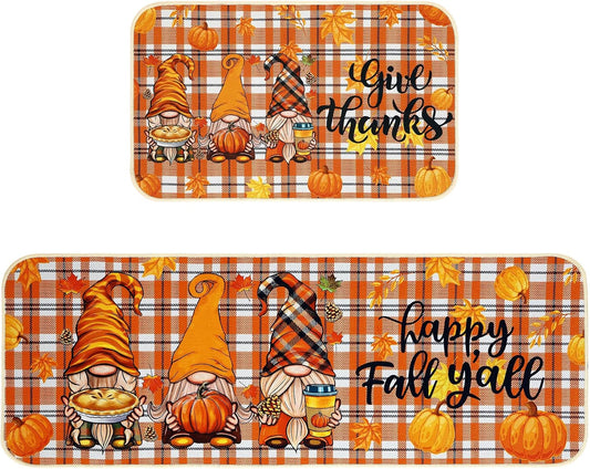 Non-slip kitchen mat with autumn design for cozy floors