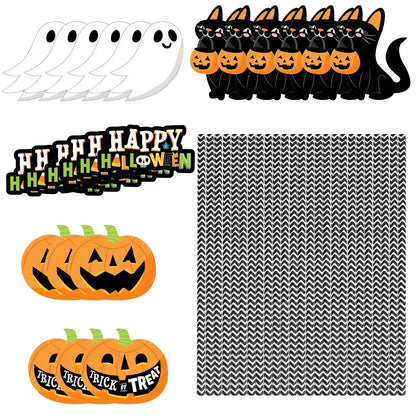 25-Pcs Halloween Party Striped Decorative Straws