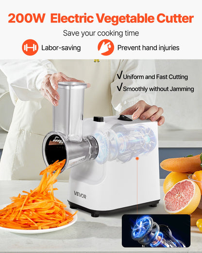 Electric Vegetable Slicer Shredder Chopper For Fruits With 5 Attachments