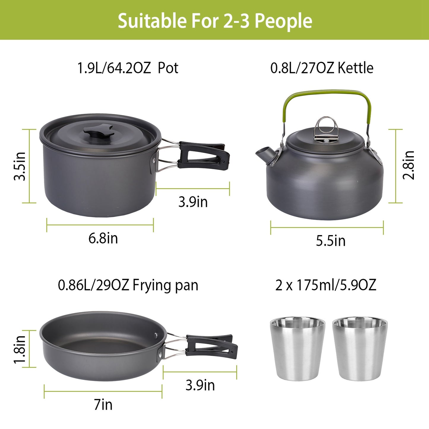 12-Pcs Camping Cookware