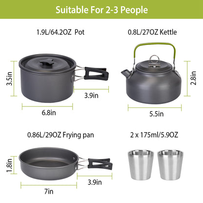 12-Pcs Camping Cookware