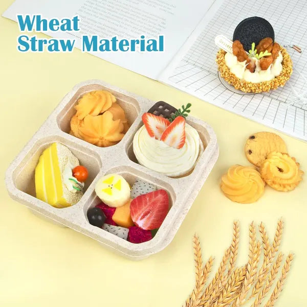 6 Pack Snack Boxes, 4 Compartment Lunch Boxes
