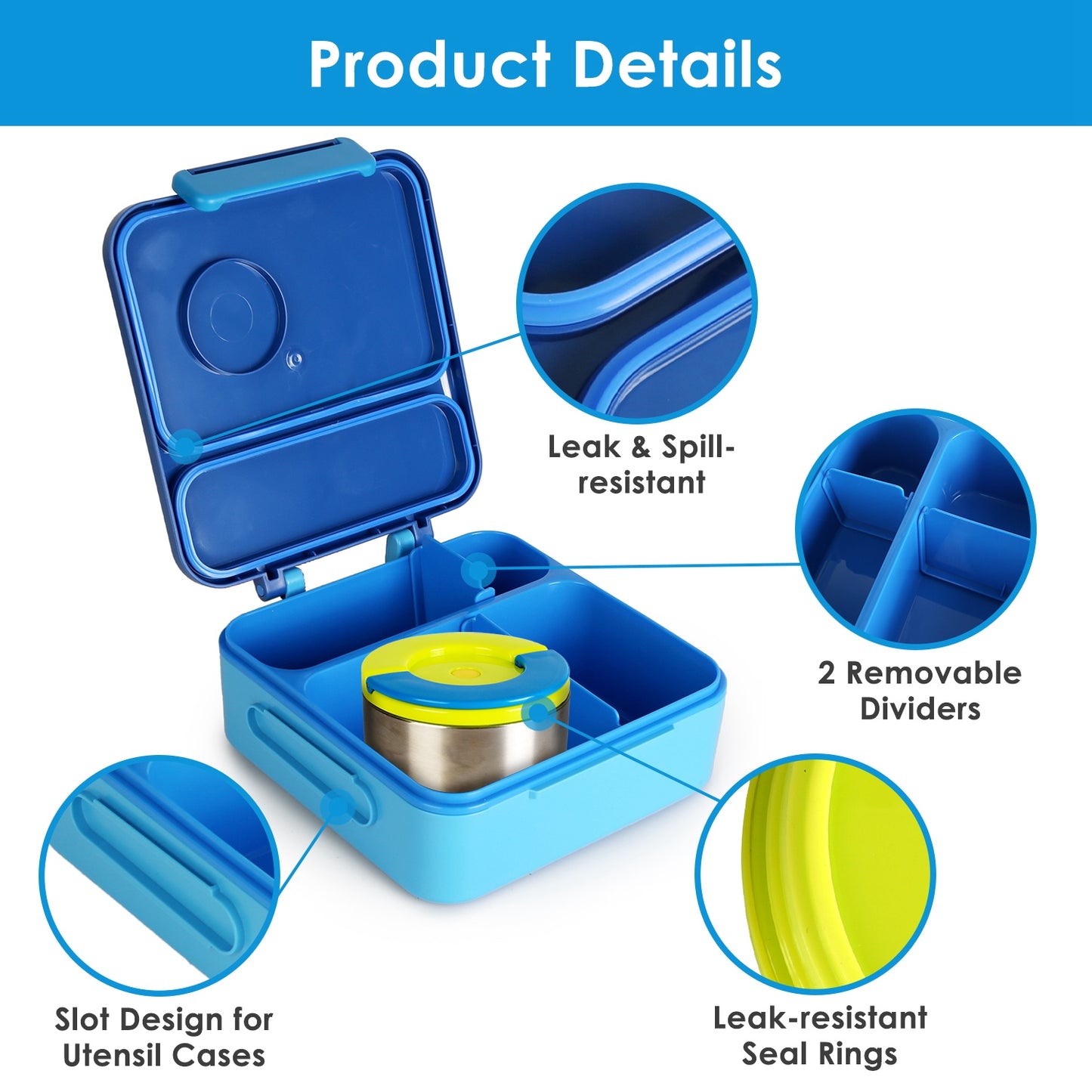 1-Pc Kids Lunch Box Thermal Lunch Container With Insulated Storage Bag
