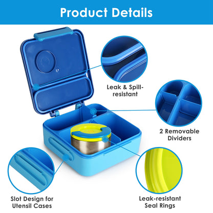 1-Pc Kids Lunch Box Thermal Lunch Container With Insulated Storage Bag