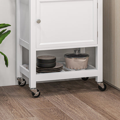 Rolling Kitchen Cart with Rubberwood Top