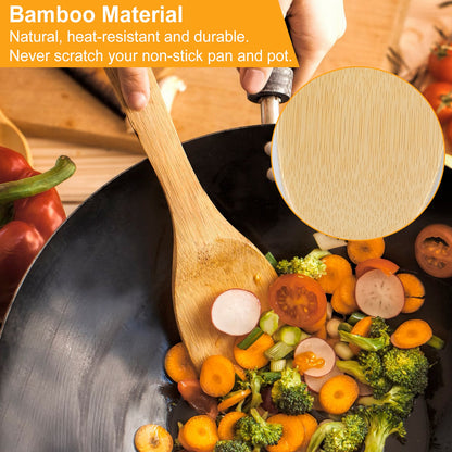Set Of 6Pcs Cooking Utensil Bamboo Wooden Spoons Spatula