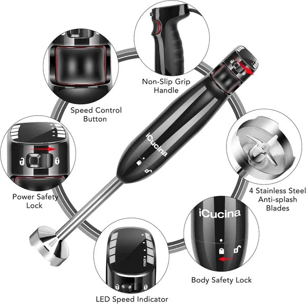 4-in-1 Variable Speed Immersion Hand Blender