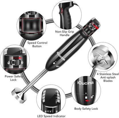 4-in-1 Variable Speed Immersion Hand Blender