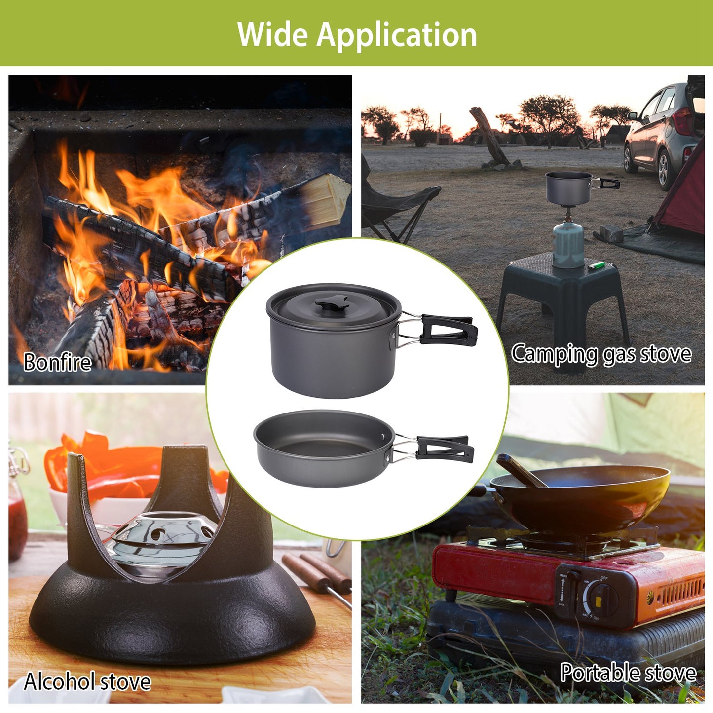 12-Pcs Camping Cookware