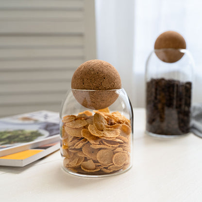 Airtight Glass Storage Jar – Tea, Coffee & Dry Food Container with Cork Lid