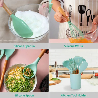11Pcs Silicone Cooking Utensil Set