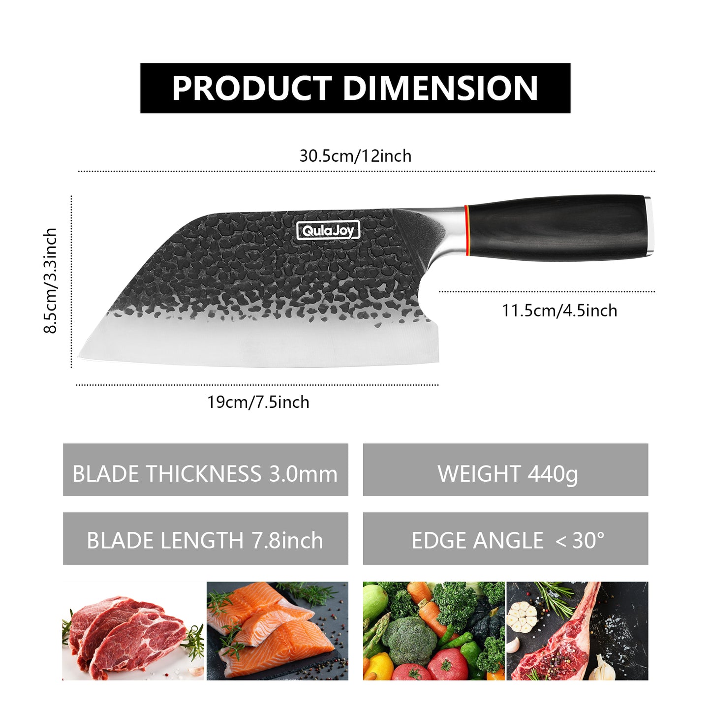 7.3 Inch High Carbon Stainless Steel Butcher Knife